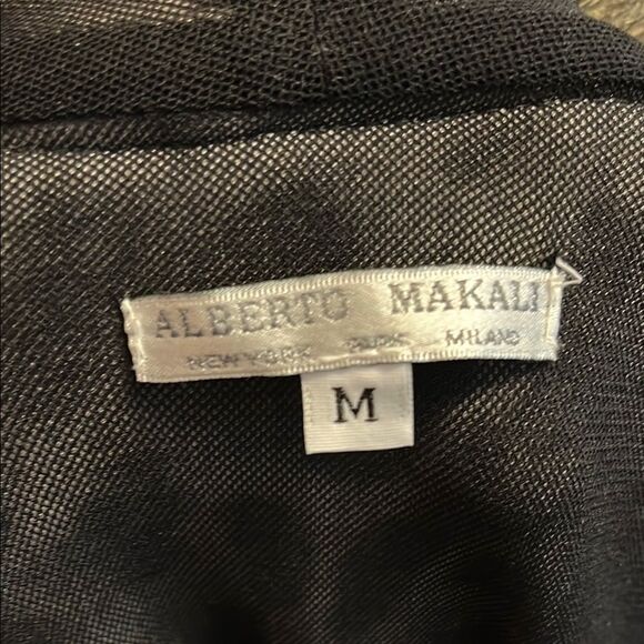 Vintage Alberto Makali Leopard Print Faux Fur Trim Open Style Cardigan Sweater - Picture 6 of 10